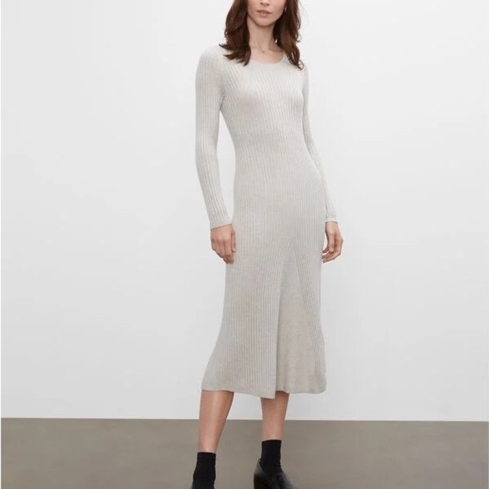 Club Monaco Slim Long Sweater Dress XS Grey